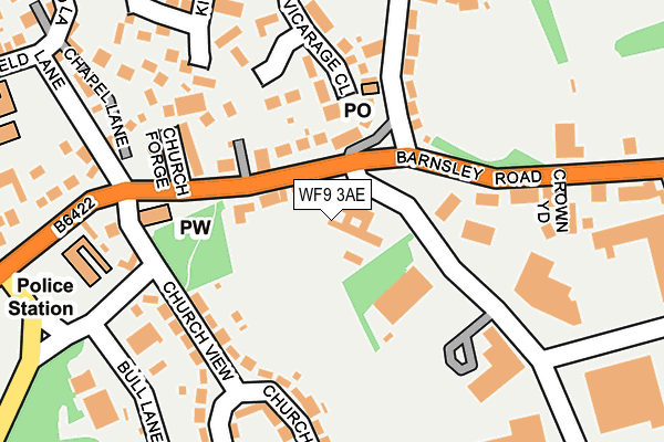 WF9 3AE map - OS OpenMap – Local (Ordnance Survey)