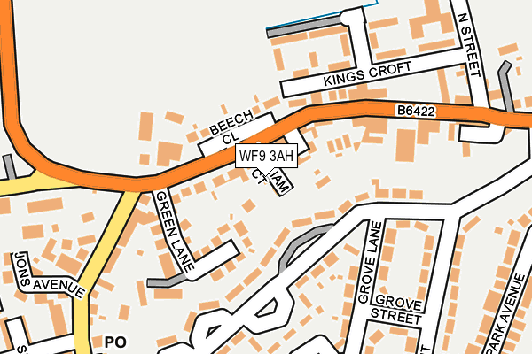 WF9 3AH map - OS OpenMap – Local (Ordnance Survey)