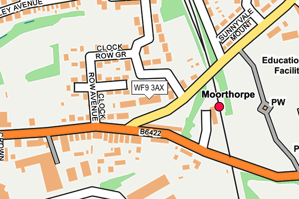 WF9 3AX map - OS OpenMap – Local (Ordnance Survey)