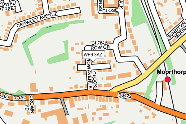 WF9 3AZ map - OS OpenMap – Local (Ordnance Survey)