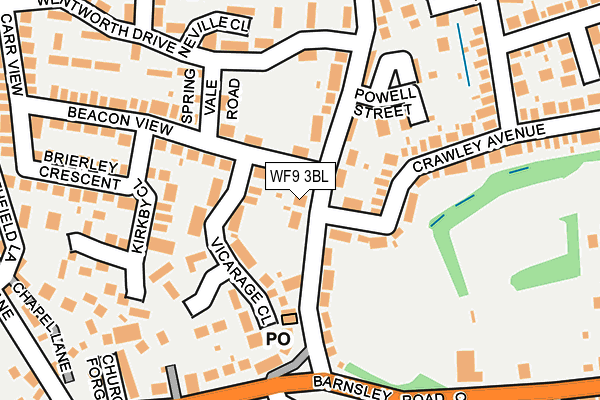 WF9 3BL map - OS OpenMap – Local (Ordnance Survey)