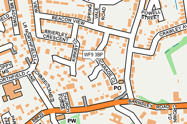 WF9 3BP map - OS OpenMap – Local (Ordnance Survey)