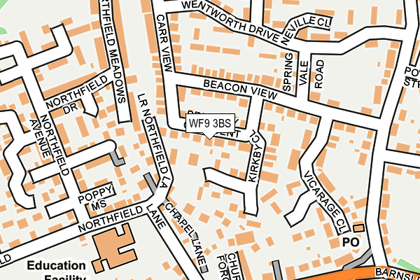 WF9 3BS map - OS OpenMap – Local (Ordnance Survey)