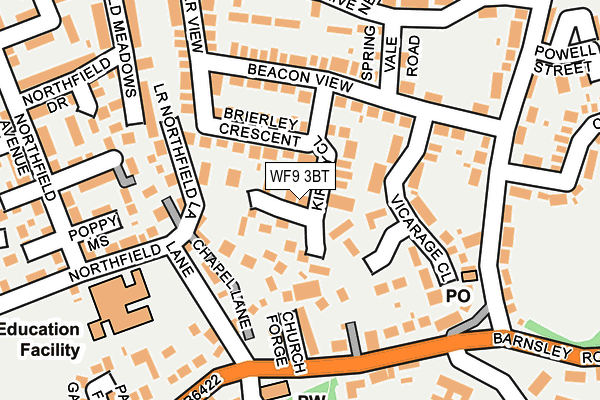 WF9 3BT map - OS OpenMap – Local (Ordnance Survey)