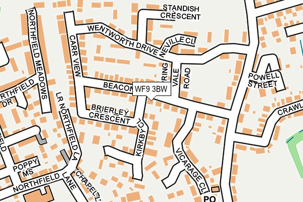 WF9 3BW map - OS OpenMap – Local (Ordnance Survey)