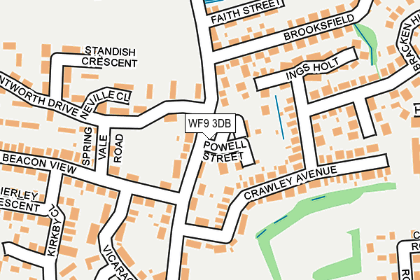 WF9 3DB map - OS OpenMap – Local (Ordnance Survey)