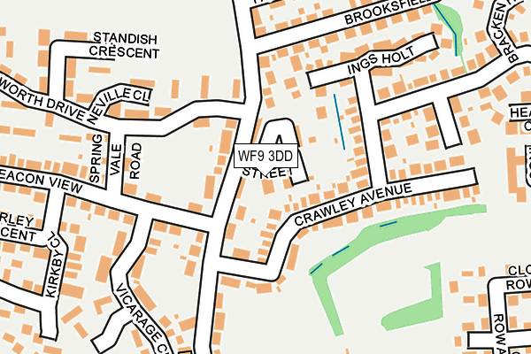 WF9 3DD map - OS OpenMap – Local (Ordnance Survey)