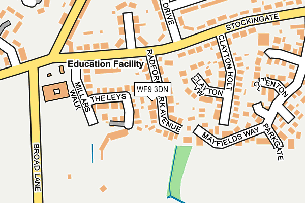 WF9 3DN map - OS OpenMap – Local (Ordnance Survey)