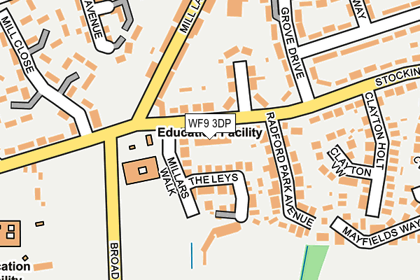 WF9 3DP map - OS OpenMap – Local (Ordnance Survey)