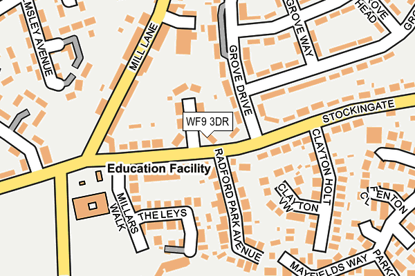 WF9 3DR map - OS OpenMap – Local (Ordnance Survey)