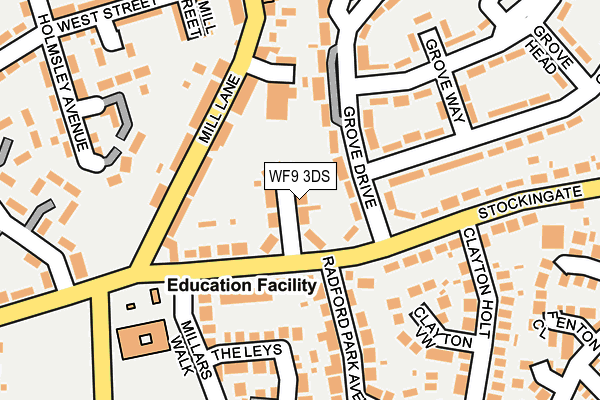 WF9 3DS map - OS OpenMap – Local (Ordnance Survey)