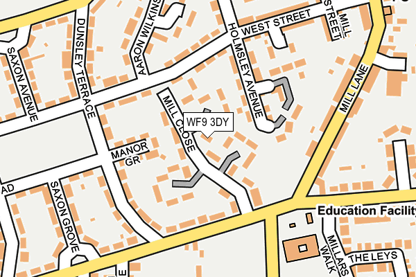 WF9 3DY map - OS OpenMap – Local (Ordnance Survey)