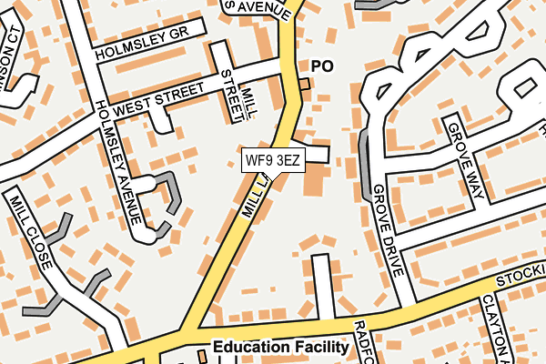 WF9 3EZ map - OS OpenMap – Local (Ordnance Survey)