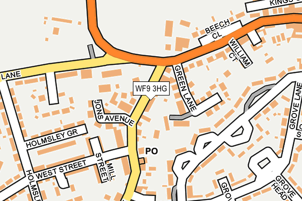 WF9 3HG map - OS OpenMap – Local (Ordnance Survey)