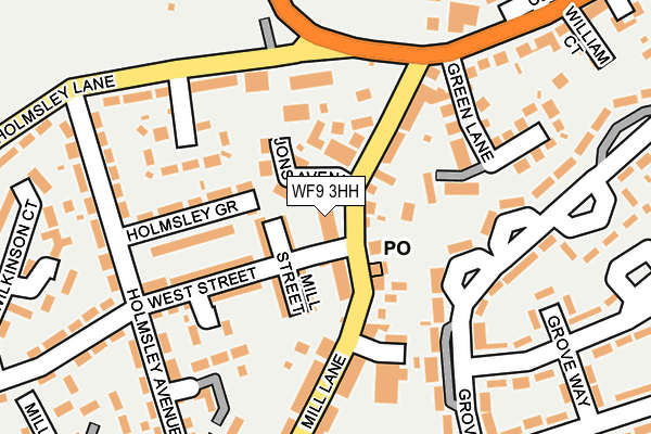 WF9 3HH map - OS OpenMap – Local (Ordnance Survey)