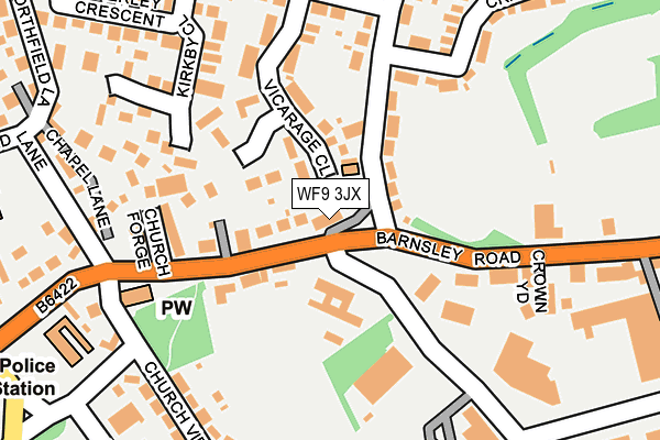 WF9 3JX map - OS OpenMap – Local (Ordnance Survey)