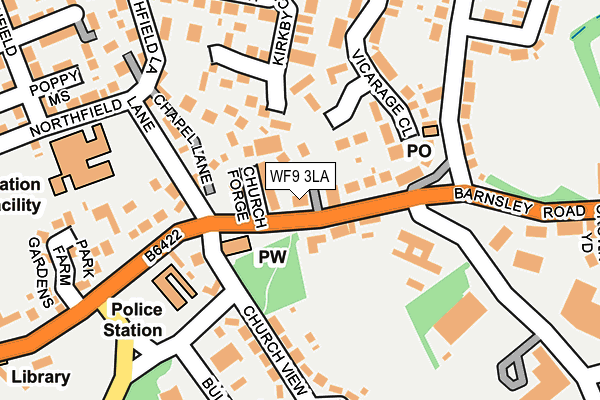 WF9 3LA map - OS OpenMap – Local (Ordnance Survey)