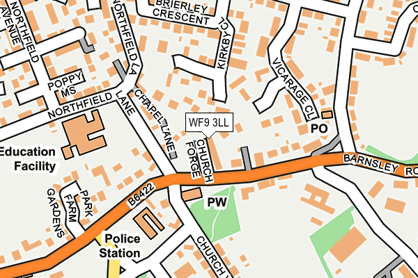 WF9 3LL map - OS OpenMap – Local (Ordnance Survey)