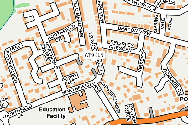 WF9 3LN map - OS OpenMap – Local (Ordnance Survey)