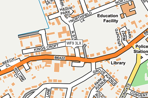 WF9 3LX map - OS OpenMap – Local (Ordnance Survey)