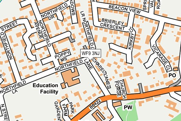 WF9 3NJ map - OS OpenMap – Local (Ordnance Survey)