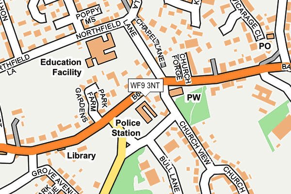 WF9 3NT map - OS OpenMap – Local (Ordnance Survey)