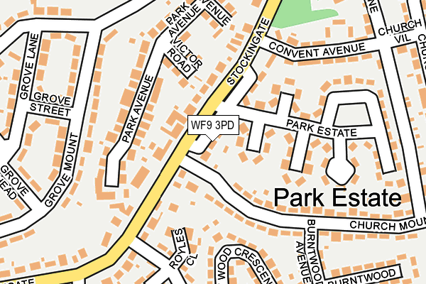 WF9 3PD map - OS OpenMap – Local (Ordnance Survey)