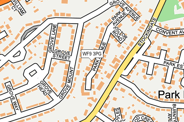 WF9 3PG map - OS OpenMap – Local (Ordnance Survey)