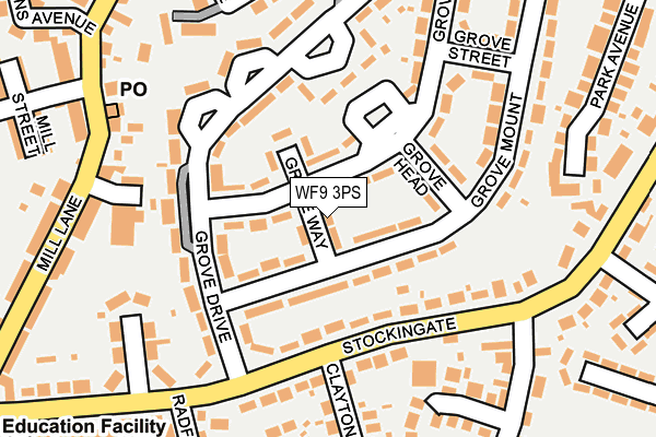 WF9 3PS map - OS OpenMap – Local (Ordnance Survey)