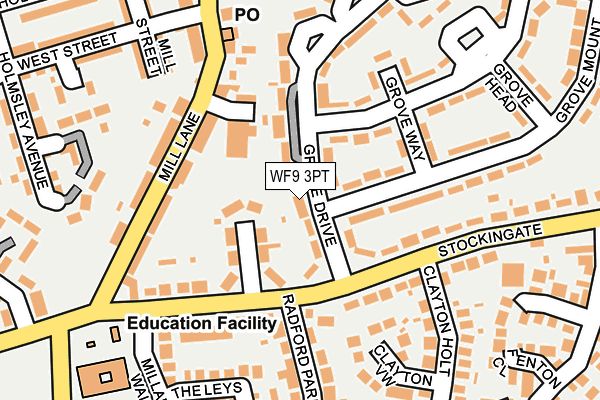 WF9 3PT map - OS OpenMap – Local (Ordnance Survey)