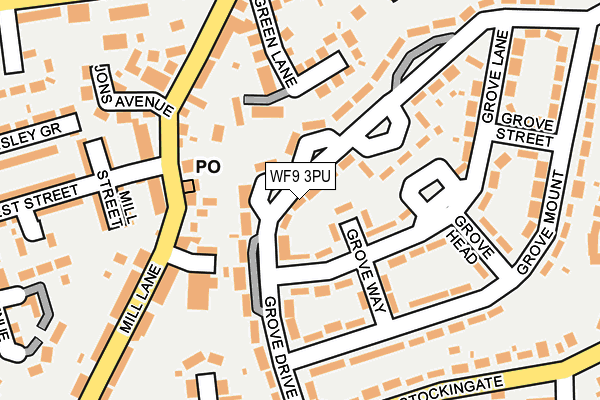 WF9 3PU map - OS OpenMap – Local (Ordnance Survey)
