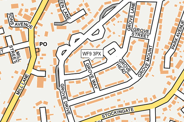 WF9 3PX map - OS OpenMap – Local (Ordnance Survey)