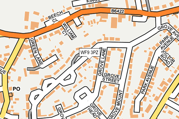 WF9 3PZ map - OS OpenMap – Local (Ordnance Survey)