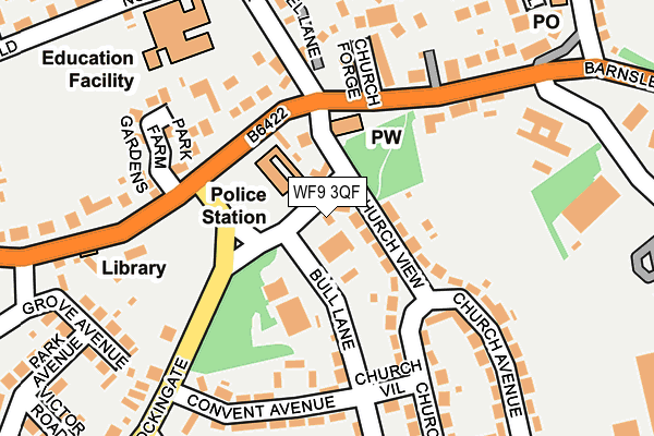 WF9 3QF map - OS OpenMap – Local (Ordnance Survey)