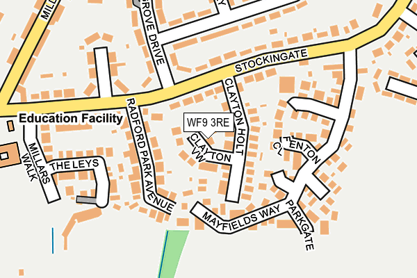 WF9 3RE map - OS OpenMap – Local (Ordnance Survey)