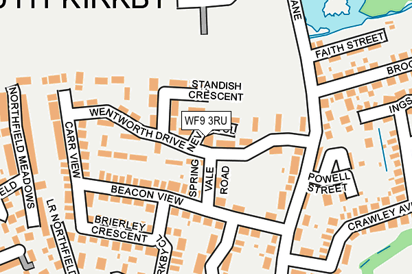 WF9 3RU map - OS OpenMap – Local (Ordnance Survey)