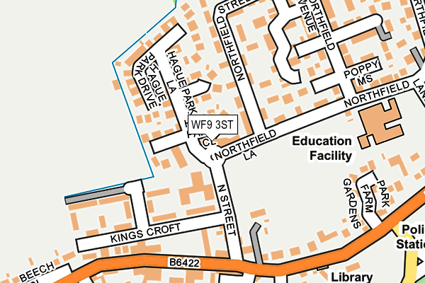 WF9 3ST map - OS OpenMap – Local (Ordnance Survey)