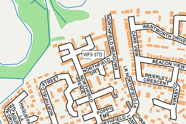 WF9 3TD map - OS OpenMap – Local (Ordnance Survey)
