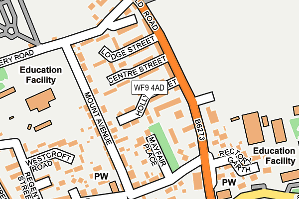 WF9 4AD map - OS OpenMap – Local (Ordnance Survey)
