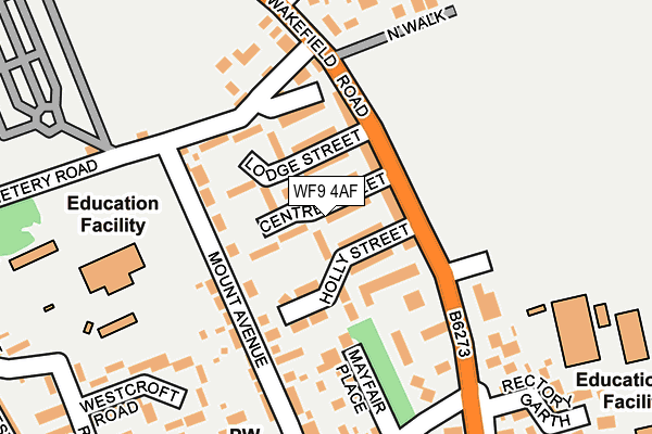 WF9 4AF map - OS OpenMap – Local (Ordnance Survey)