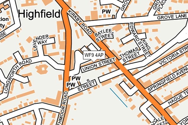 WF9 4AP map - OS OpenMap – Local (Ordnance Survey)