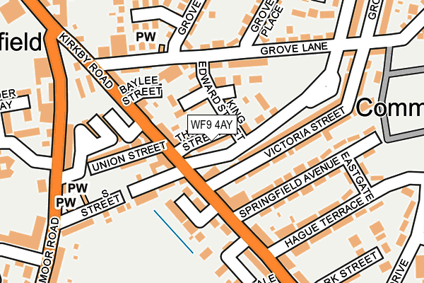 WF9 4AY map - OS OpenMap – Local (Ordnance Survey)