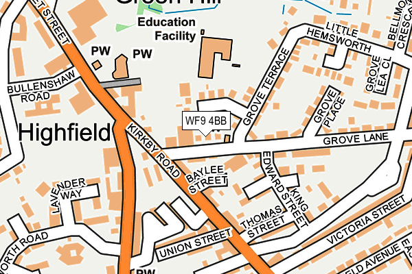 WF9 4BB map - OS OpenMap – Local (Ordnance Survey)