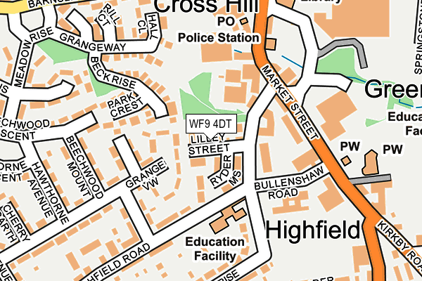 WF9 4DT map - OS OpenMap – Local (Ordnance Survey)