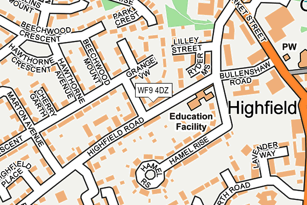 WF9 4DZ map - OS OpenMap – Local (Ordnance Survey)