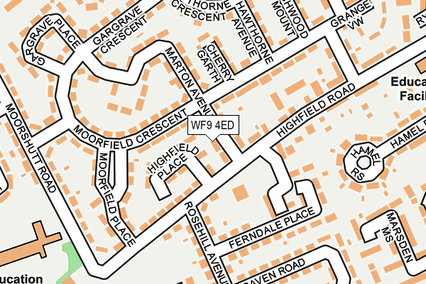 WF9 4ED map - OS OpenMap – Local (Ordnance Survey)