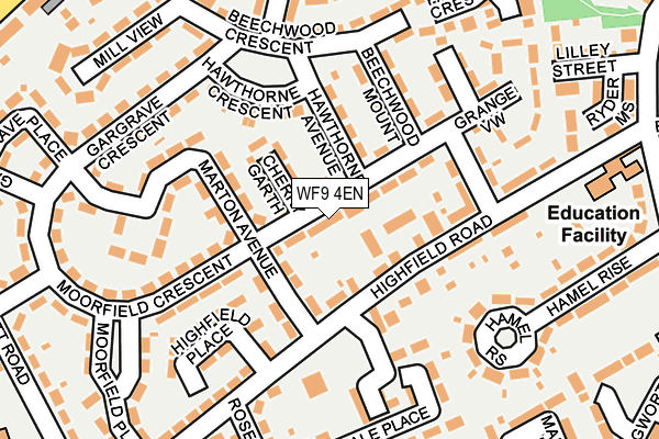 WF9 4EN map - OS OpenMap – Local (Ordnance Survey)