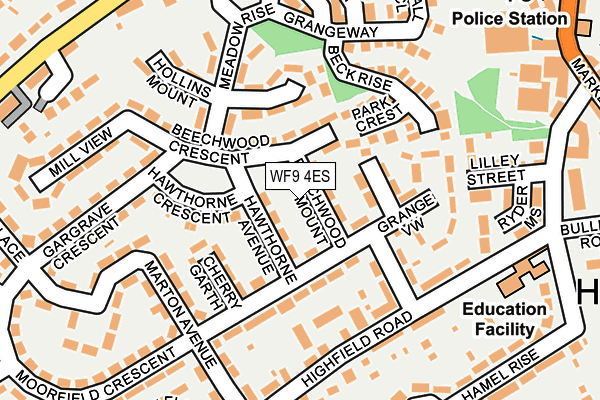 WF9 4ES map - OS OpenMap – Local (Ordnance Survey)