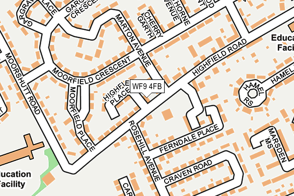WF9 4FB map - OS OpenMap – Local (Ordnance Survey)