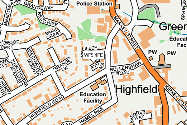 WF9 4FE map - OS OpenMap – Local (Ordnance Survey)